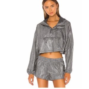 NWOT Free People Movement Diamond Back Reflective Crop Jacket